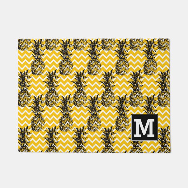 ananas Zigzags | Monogram Deurmat (Voorkant)