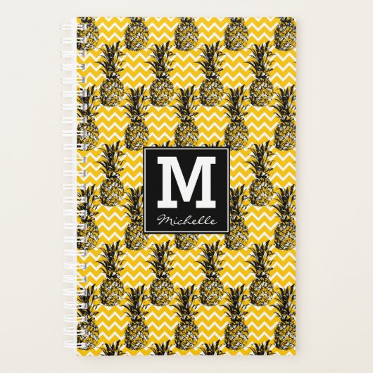 ananas Zigzags | Monogram Planner (Voorkant)