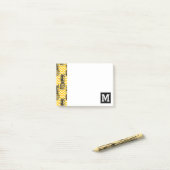 ananas Zigzags | Monogram Post-it® Notes (Op bureau)