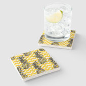 ananas Zigzags Stenen Onderzetter (Zijkant)