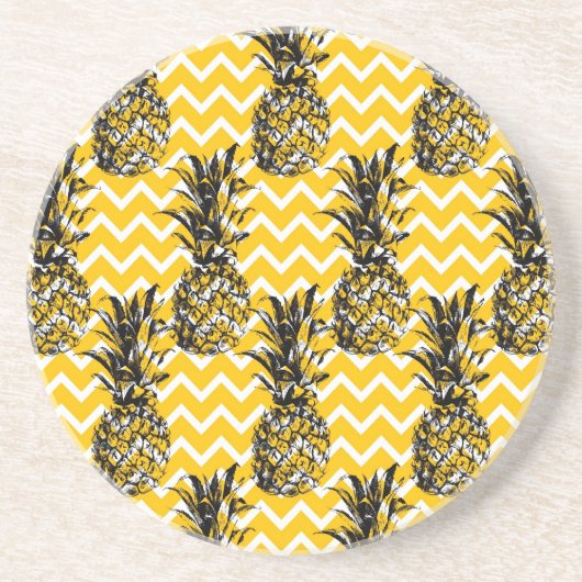 ananas Zigzags Zandsteen Onderzetter (Voorkant)