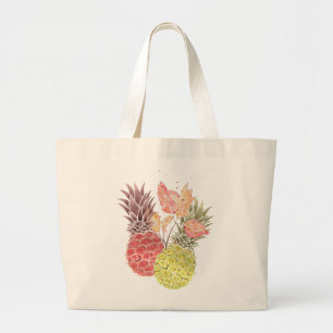 Ananas, zoet koppel. grote tote bag