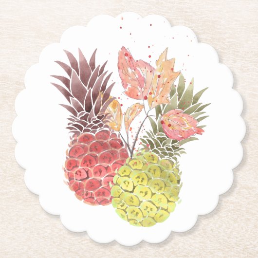 Ananas, zoet koppel. kartonnen onderzetters (Voorkant)