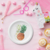 Ananas, zoet koppel. papieren bordje (Feest)