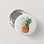 Ananas, zoet koppel. ronde button 3,2 cm (Voorkant /achterkant)