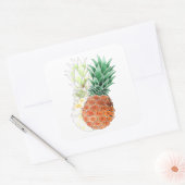 ananas, zoet koppel, vierkante sticker (Envelop)