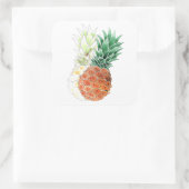 ananas, zoet koppel, vierkante sticker (Tas)