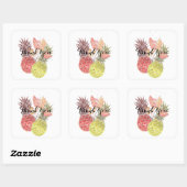 Ananas, zoet koppel. vierkante sticker (Vel)