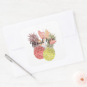 Ananas, zoet koppel. vierkante sticker (Envelop)