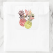 Ananas, zoet koppel. vierkante sticker (Tas)