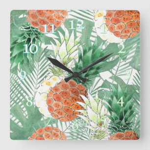 Ananas, zoet koppel, vruchten vierkante klok