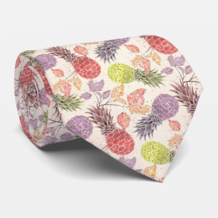 Ananas, zoet koppel, vruchten, waterverf stropdas