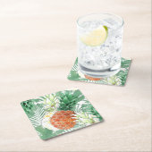 Ananas, zoet koppel, vruchtenvierkant papier coast kartonnen onderzetters (Insitu)