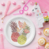 Ananas, zoet paar . papieren bordje (Feest)