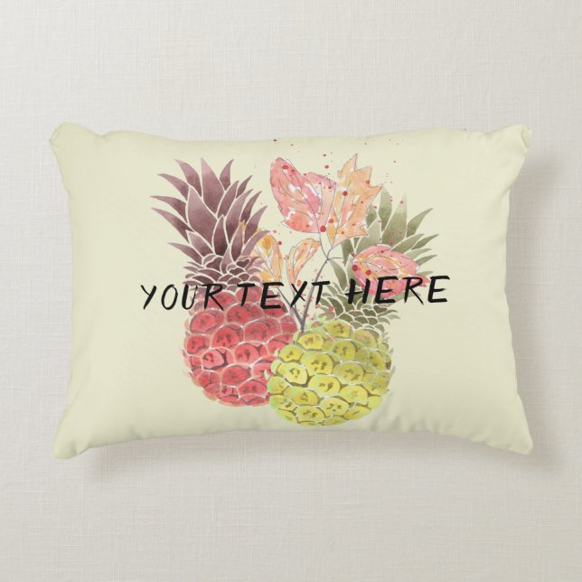 Ananas, zoet stel . accent kussen (Voorkant)
