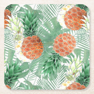 Ananas, zoete koppels, vruchten kartonnen onderzetters