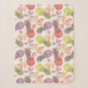 Ananas, zoete koppels, vruchten sherpa deken