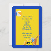 Ananas Zomer Beach Party Kaart (Achterkant)