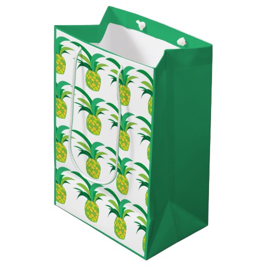 ananas zomer tropische ananas medium cadeauzakje (Voorkant Gekanteld)