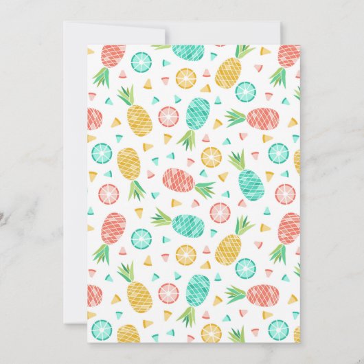Ananas - Zomerverjaardagsfeest Kaart (Achterkant)