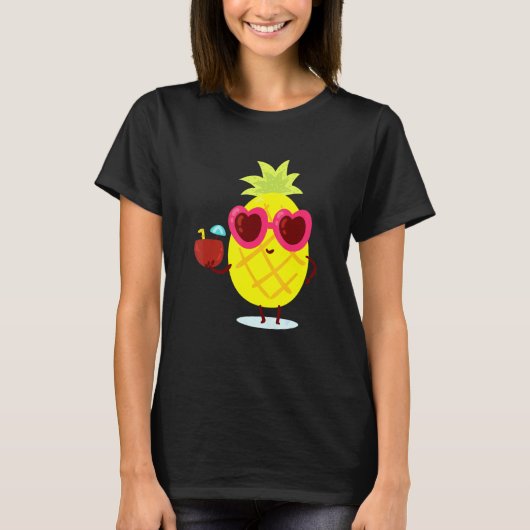 Ananas Zonnebril 2 T-shirt (Voorkant)