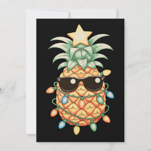 Ananas Zonnebril Kerstverlichting Kerst Vakantie Kaart