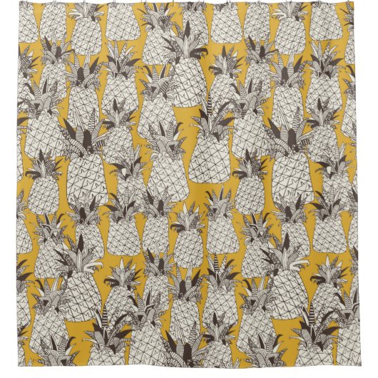 ananas zonnegeel douchegordijn (Voorkant)