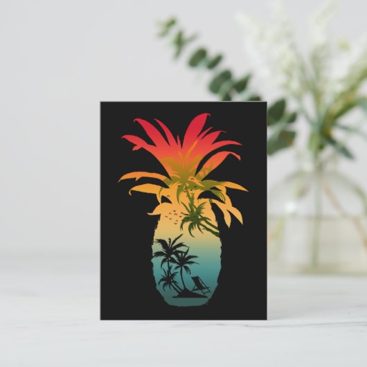 ANANAS ZONSONDERGANG BRIEFKAART (Staand voorkant)