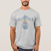 Ananas Zonsondergang en Blauwe Oceaan Golven Aloha T-shirt (Voorkant)