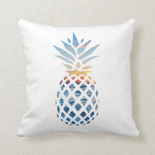 Ananas Zonsondergang en Blauwe Oceaan Golven Kussen