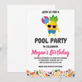 ananas zwembadfeest uitnodigingen (Voorkant / Achterkant)