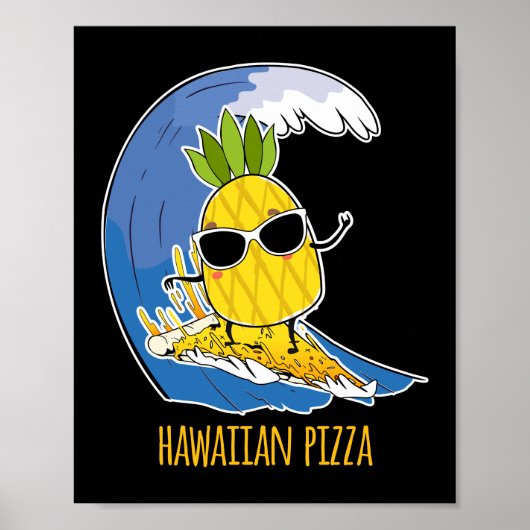 ananasappel Pizza Hawaiian Pizza anananas op Pizza Poster (Voorkant)