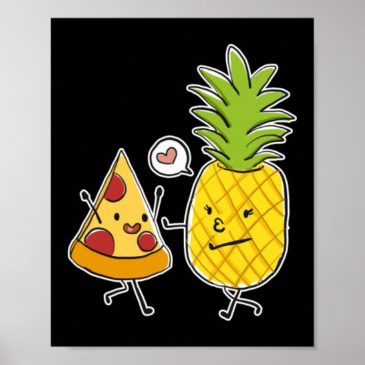 ananasappel Pizza Hawaiian Pizza anananas op Pizza Poster (Voorkant)