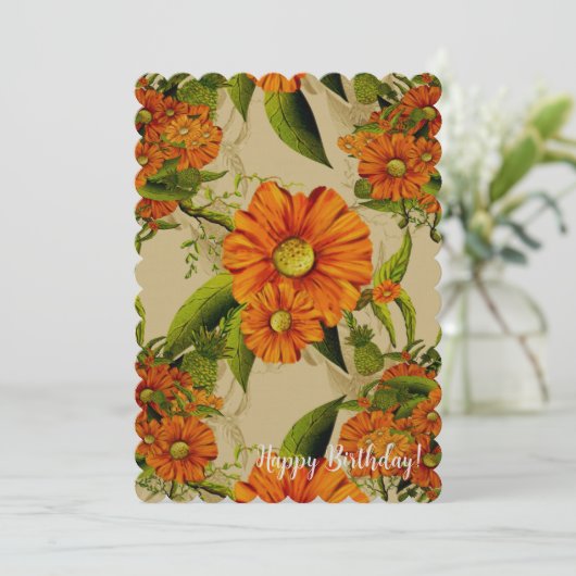 Ananasbloemen Kaart (Staand voorkant)