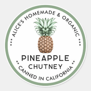 Ananaschutney inmaaklabel ronde sticker