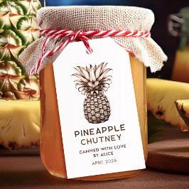 Ananaschutney zelfgemaakte conserve cadeaulabel