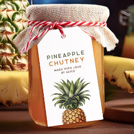 Ananaschutney zelfgemaakte conserve cadeaulabel