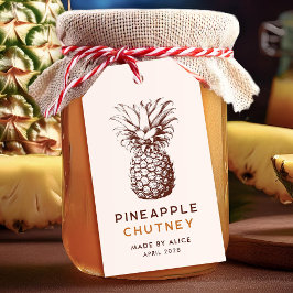Ananaschutney zelfgemaakte conserve cadeaulabel