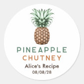 Ananaschutney zelfgemaakte jam ronde sticker (Voorkant)