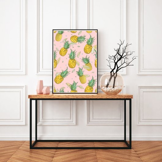 Ananasfeest Tropisch Fruitpatroon Poster