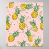 Ananasfeest Tropisch Fruitpatroon Poster (Voorkant)