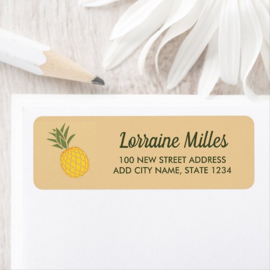 Ananasfruit op bruin etiket (Insitu)