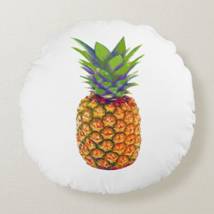 Ananasfruit op Wit Rond Kussen