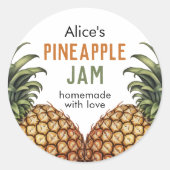 Ananasjam inmaaklabel ronde sticker (Voorkant)