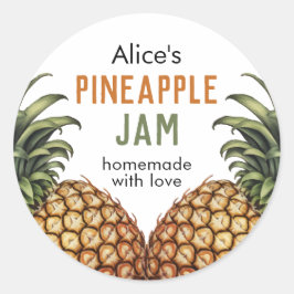 Ananasjam inmaaklabel ronde sticker