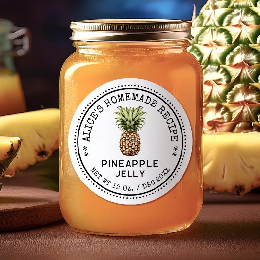 Ananasjam inmaken label zelfgemaakte recepten
