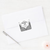 Ananasjam zwart en wit inmaaklabel vierkante sticker (Envelop)
