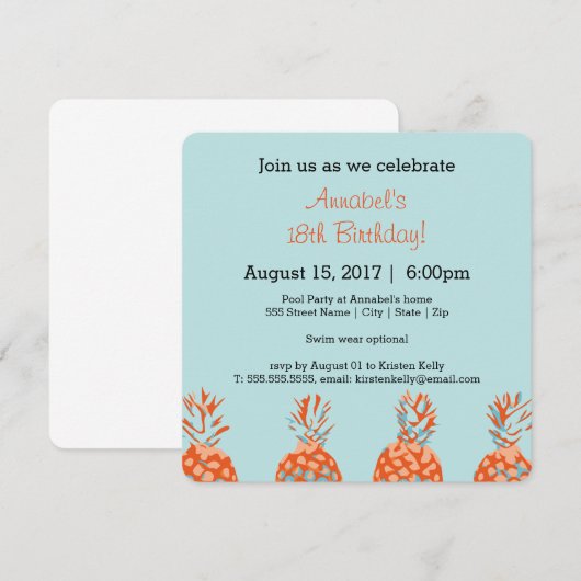 ananaskronen kaart (Voorkant / Achterkant)