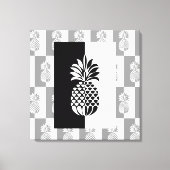 ananaskunst | Modern zwart en wit Canvas Afdruk (Voorkant)