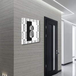 ananaskunst | Modern zwart en wit Canvas Afdruk